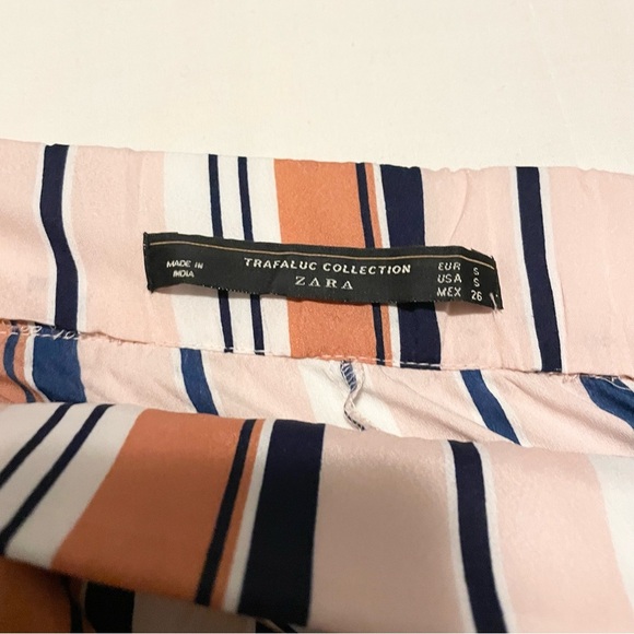 Zara Trafaluc Collection Belted Striped Trouser Pants Size Small - Picture 7 of 14
